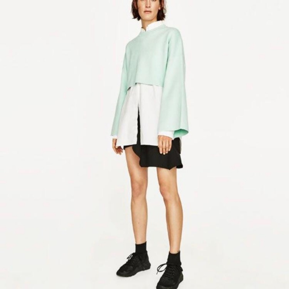 Nwt zara women cropped pull over wide sleeves